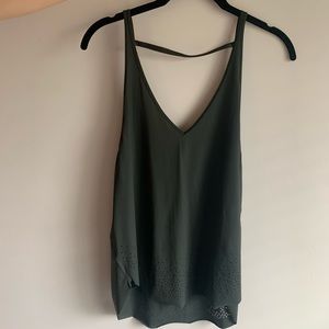 Dark green lululemon v cut tank top